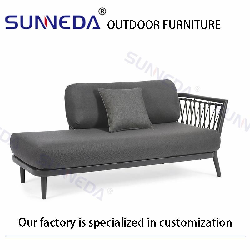 Outdoor Rope Mix Woven Love Seat and Table Covers Antiskid Material Cushion Sofa