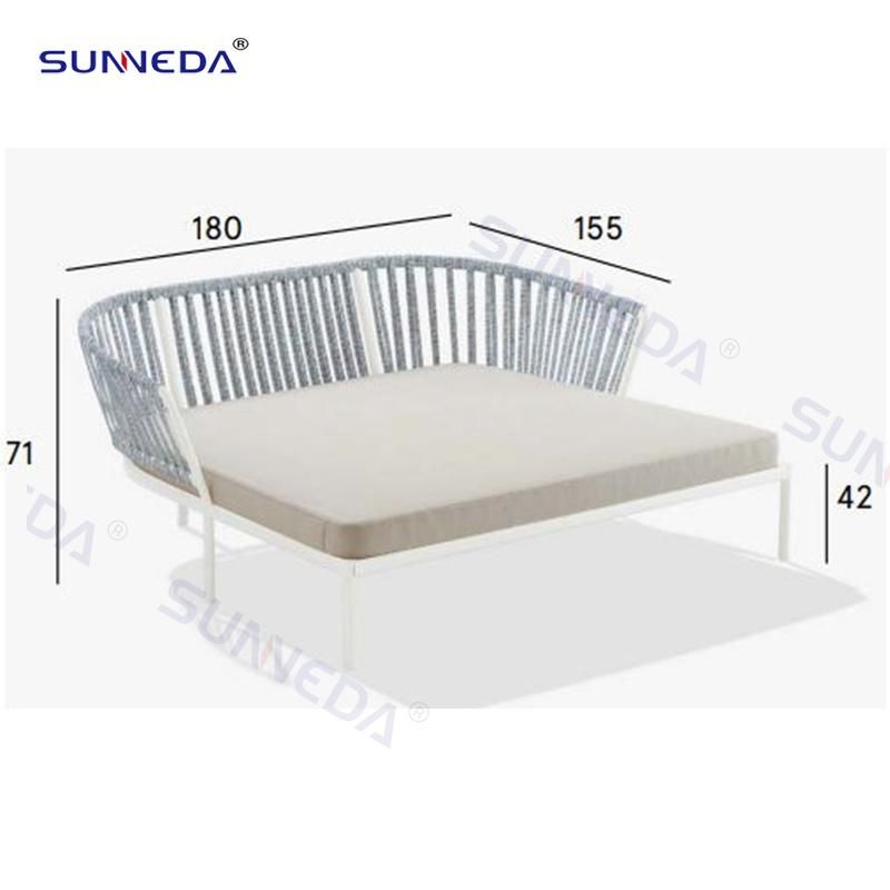 Outdoor Furniture Wicker Daybed Outdoor Beach Sunbed Swimming Pool Chair Webbing Bed