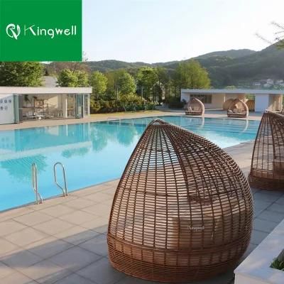 Manufacturer Patio Outdoor Furniture Rattan Factory Direct Sale Garden Daybed Used on Hotel and Swimming Poolside