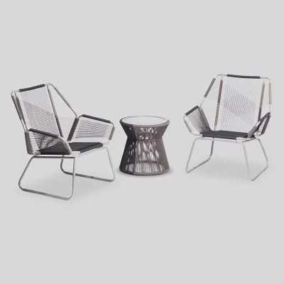 Modern Style Watet Proof Leisure Rattan Garden Balcony Armchair Set with Table