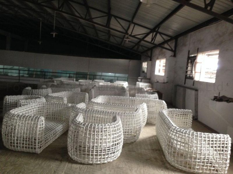 Industrial Urban Patio Garden Lounge Sofa Set Outdoor White Wicker Rattan Furniture