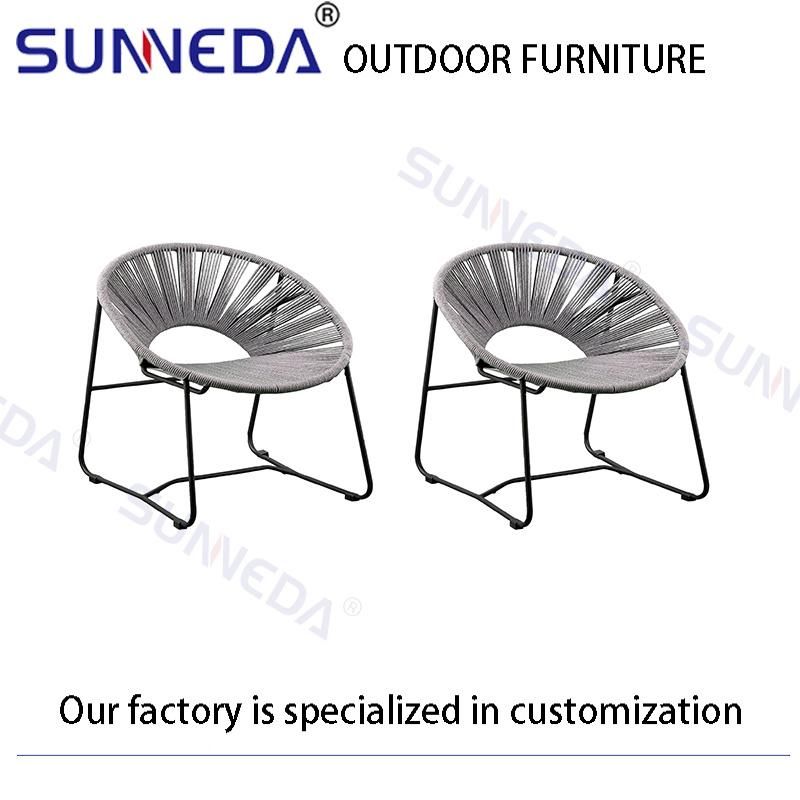 Modern Outdoor Armchair All-Weather Rope Weaving Chair Patio Garden Rope Chair
