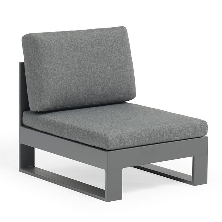 Modern Large Outdoor Sofa Set with Aluminum Frame and Waterproof Fabric for Garden Use