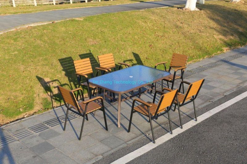 Commercial Used Outdoor Restaurant Garden Polywood Garden Chairs Set with Umbrella