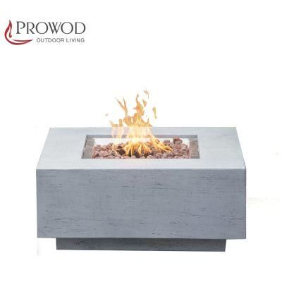 Grc Gfrc Cement with Fiber Glass Morden Square Propane Gas Fire Pit Fire Table
