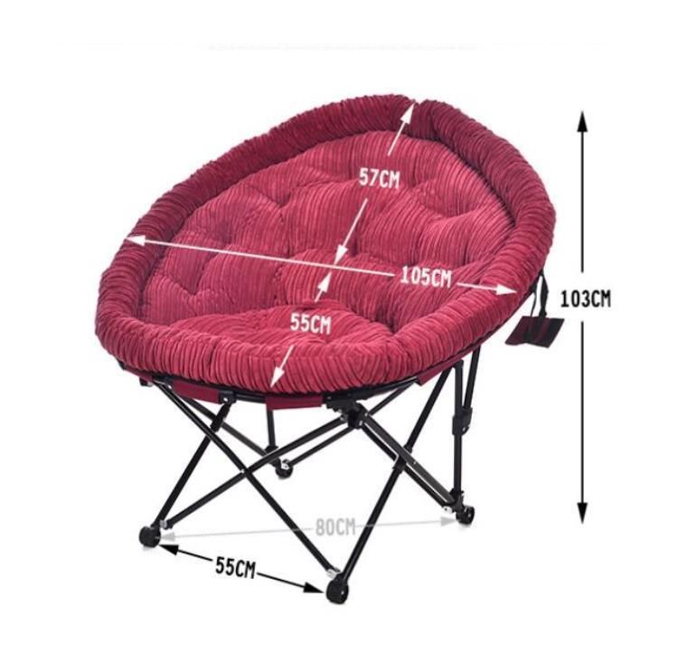 Fashion Chaise Lounge Folding Lunch Break Corduroy Moon Chair Lazy Sofa Sofa Balcony Backrest Modern