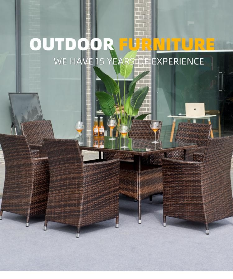 Waterproof Outdoor Rattan Dining Table and Home Chair Set