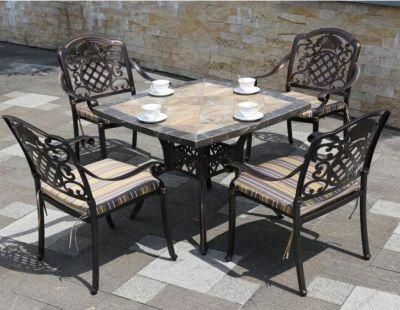 The Latest Fashion UV Protection Waterproof Leisure Garden Sets Restaurant Cast Aluminum Outdoor Furniture Dining Chair Set