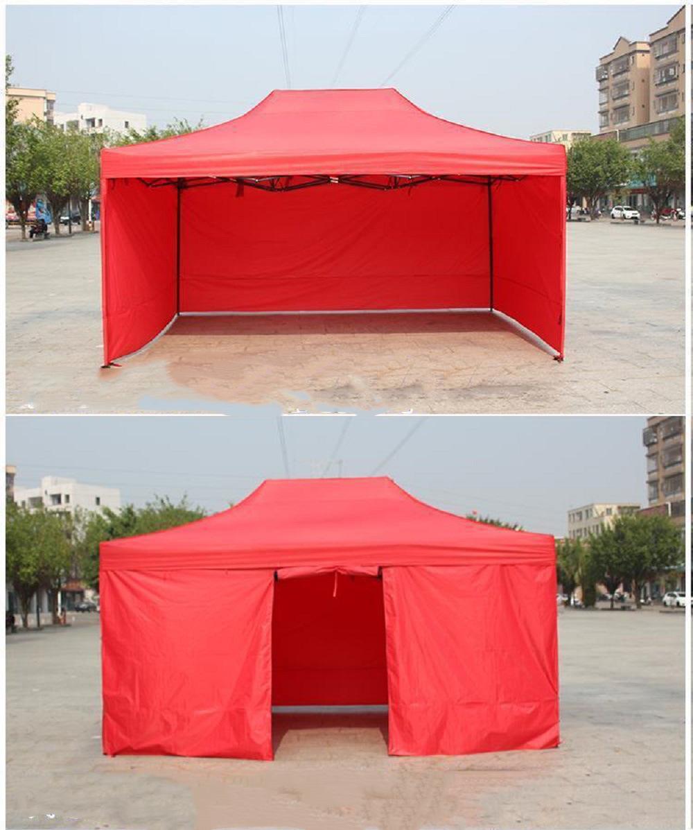 Stall Tent with Roman Transparent Window, Portable Pop up Gazebo for Outdoor Activities, Sidewalk Portable Tent Esg17599