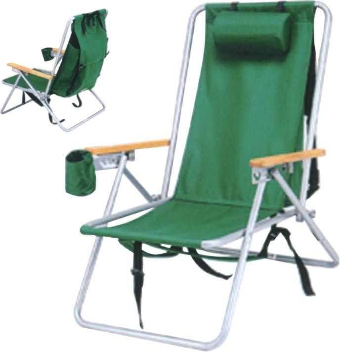 Extra Lightweight Backpack Folding Chair Portable Aluminum Frame Recline with Straps and Cup Holder for Camping Lawn Beach Outdoor
