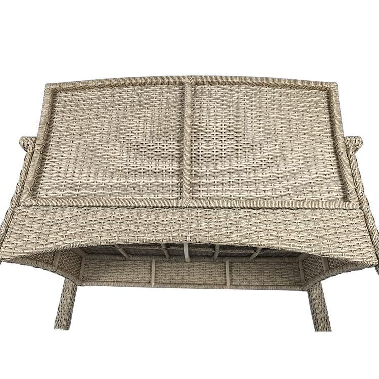 Hot Sale Modern Outdoor Aluminum Frame Sea Grass Color PE Rattan Sofa