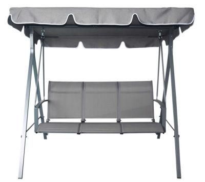 Gray Three Seat Textilene Swing Chair