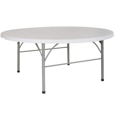 Picnic 10 People Plastic Portable White 60 Round Folding Table