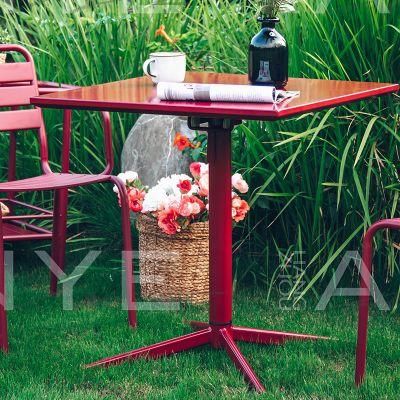 European Style Casual Furniture Metal Outdoor Garden Square Tea Table with Kd Design