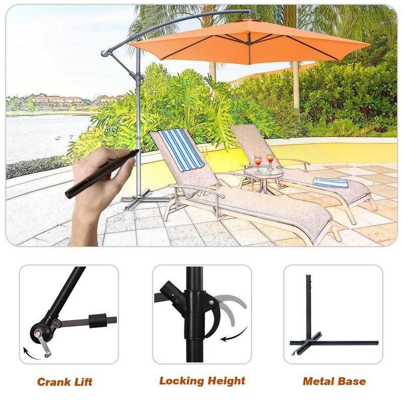 Outdoor Garden Patio Umbrella Sun Banana Umbrellas