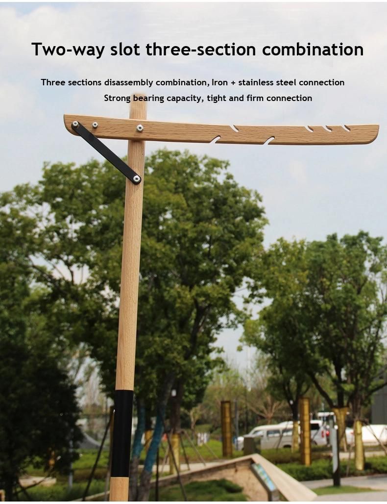 Wholesale High Quality Portable Outdoor Camping Wood Rack Hanger Light Stand