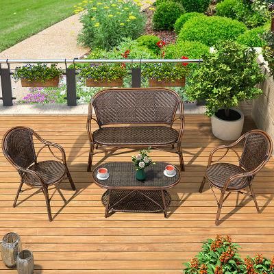 Outdoor Garden Patio PE Rattan Sofa and Table