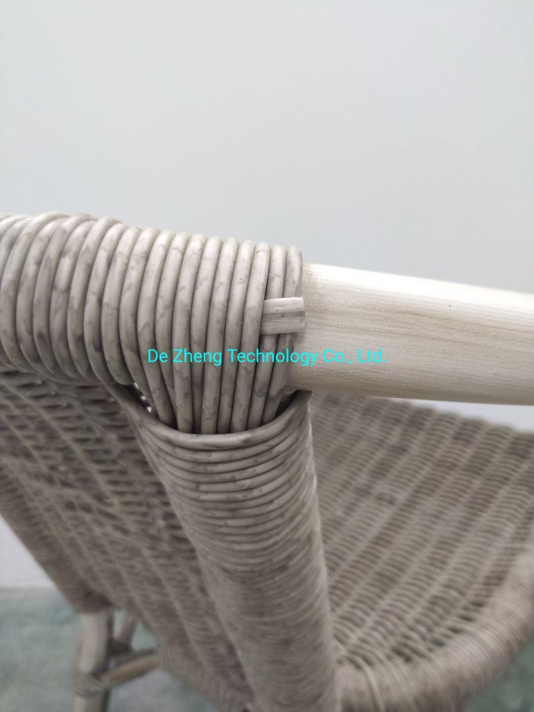 Circle Arms Triplet Round Aluminum Tube Legs Rattan Hotel Bar Outdoor Furniture for Dining Set