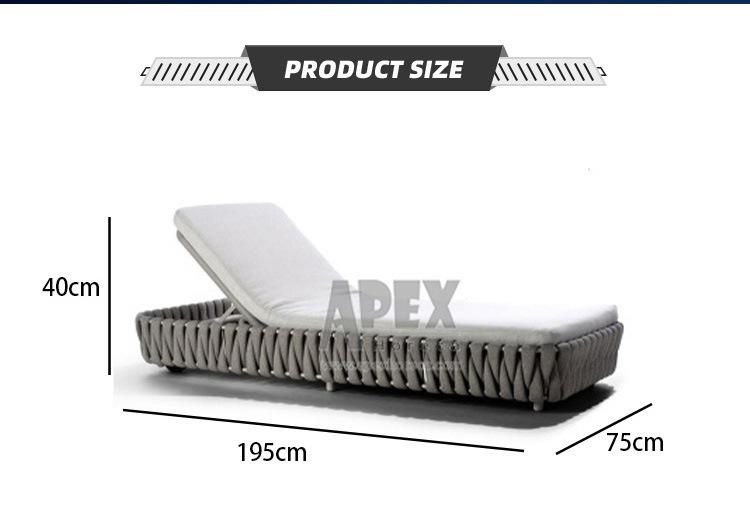 Outdoor Aluminum Frame Beach Pool Bed Sunbed Sun Lounger