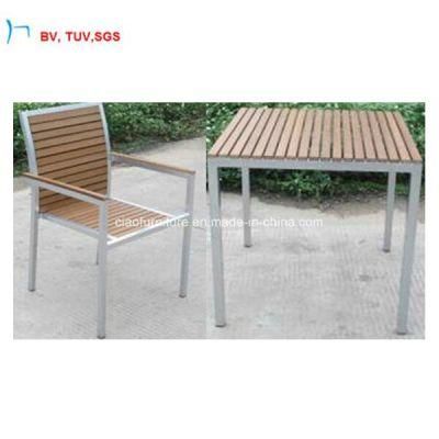 H-China Outdoor Furniture Plastic Wood Dining Table Set