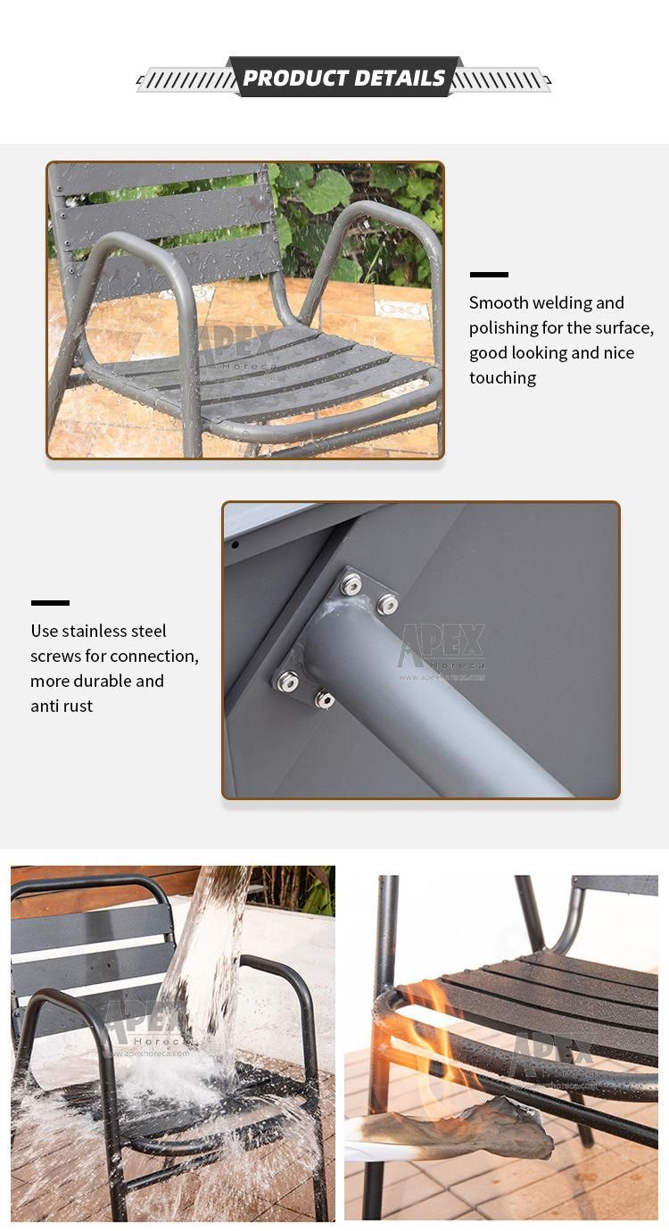 Aluminum Metal Stackable Dining Outdoor Restaurant Cafe Waterproof Silla Chair