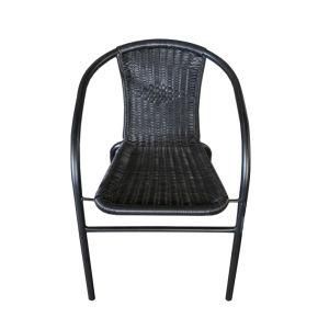 Metal Indoor-Outdoor Furniture Garden Chair Rattan Bistro Bar Coffee Chairs