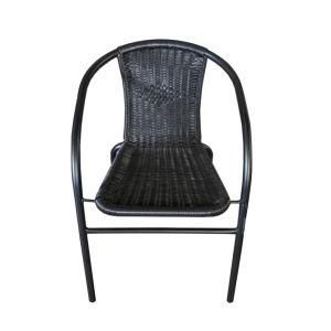 Metal Indoor-Outdoor Furniture Garden Chair Rattan Bistro Bar Coffee Chairs