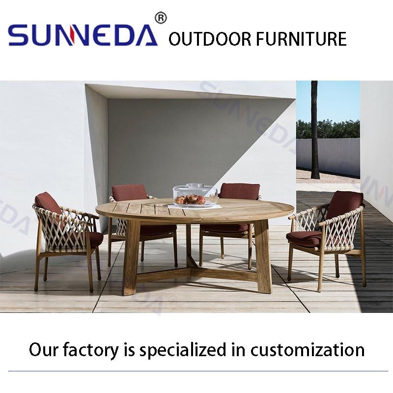Ecological Design Disassembly Structure Teak Wood Frame Outdoor Chairs Furniture
