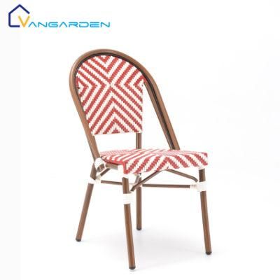 Vangarden Outdoor Metal Rattan Bistro Chair French Style for Cafe