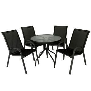 5PCS Outdoor Teslin Chair and Table Set Hotel Patio Garden Furniture Set