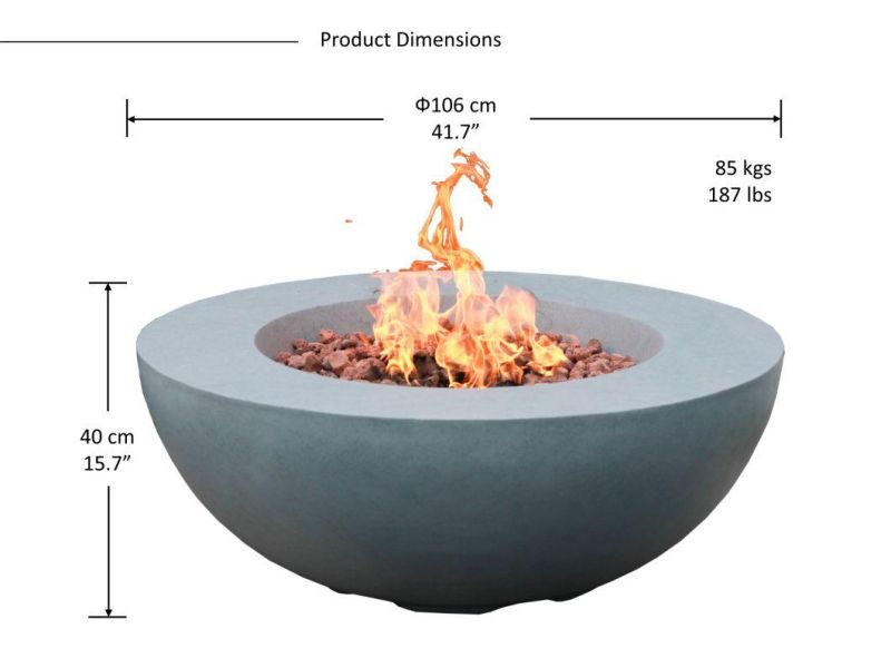 Patio Gas Propane Concrete with Lava Rocks Fire Pit Firepit Table