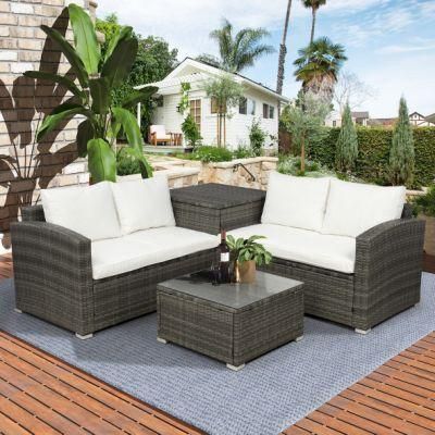 Casual Dining Bistro Patio L Shaped Corner Sofa Set with Optional Tables for Outdoor