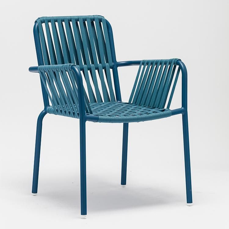 Fashionable Woven Rope Stackable Patio Chairs Outdoor Furniture