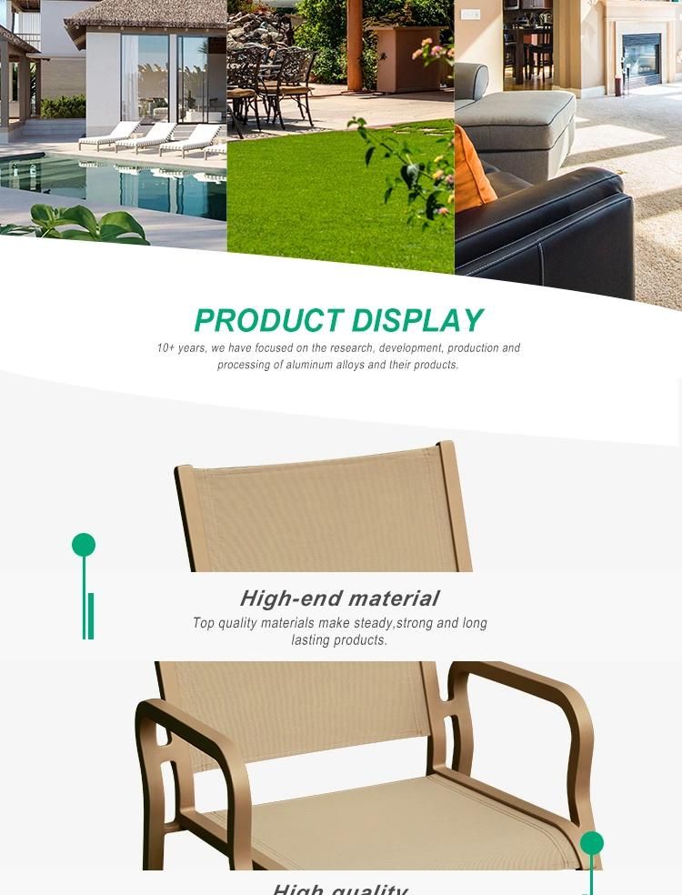 High Quality Modern Aluminum Outdoor Furniture 4 Chair Dining Room Table Set