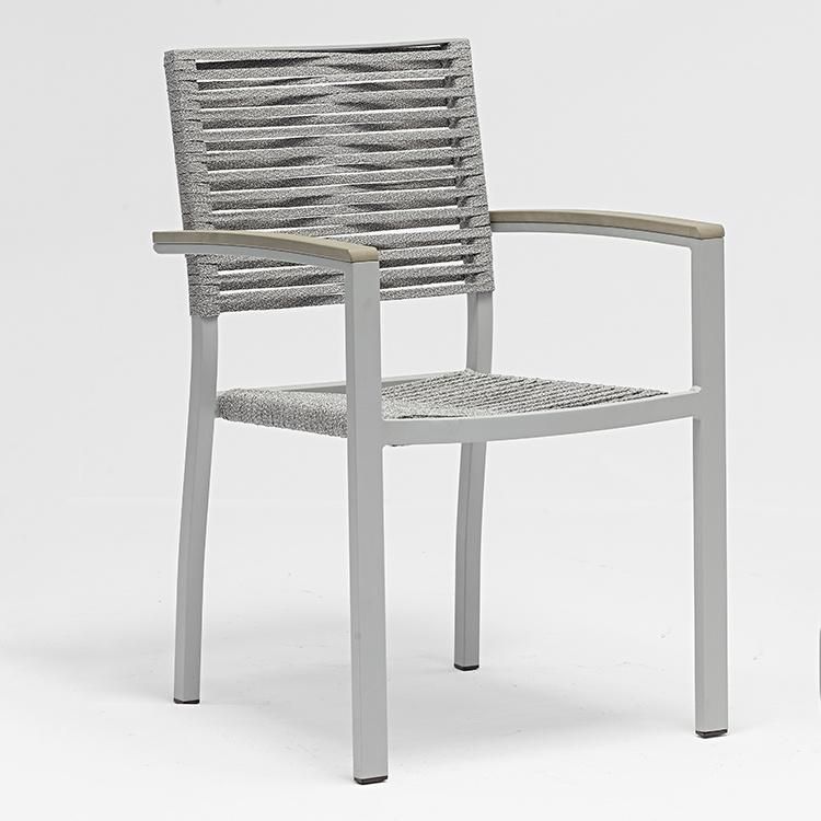Customized Armrest Plastic Rope Garden Chair Outdoor Modern Style