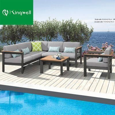 Unique Modern Design Outdoor Garden Sets Furniture Aluminum Frame Sofa with Cushion