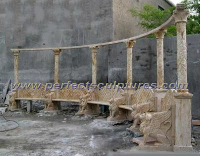 Carved Stone Marble Garden Chair for Garden Furniture (QTC060)