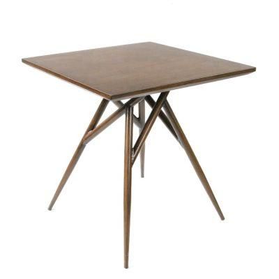 Absolute Waterproof Outdoor Carbon Steel Restaurant Bistro Square Table
