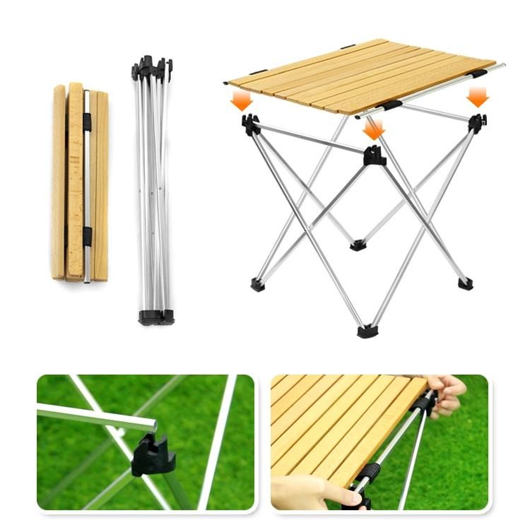 Ultralight Mini Wood Desktop Camping Folding Table