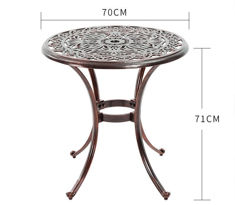Outdoor Dining Cast Aluminum Frame & Waterproof Rattan Chair