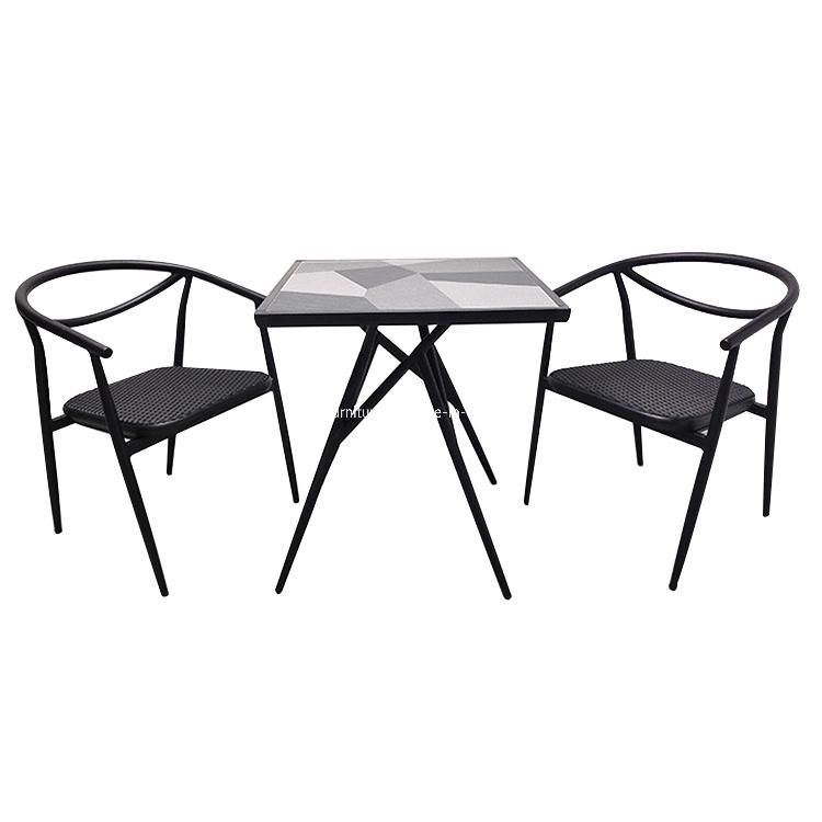 Shangri-La Stylish Design Lumber Support Aluminum Rattan Chair Restaurant Cafe Hotel Furniture