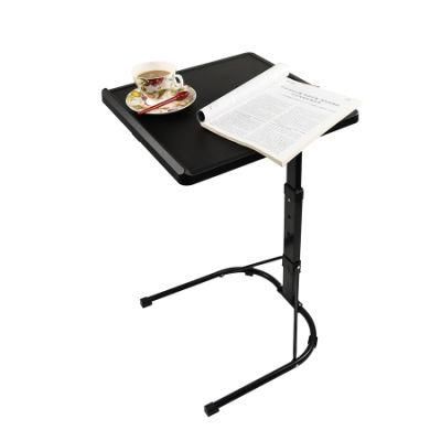 Black Folding TV Dinner Tray Table with Easy Storage Function