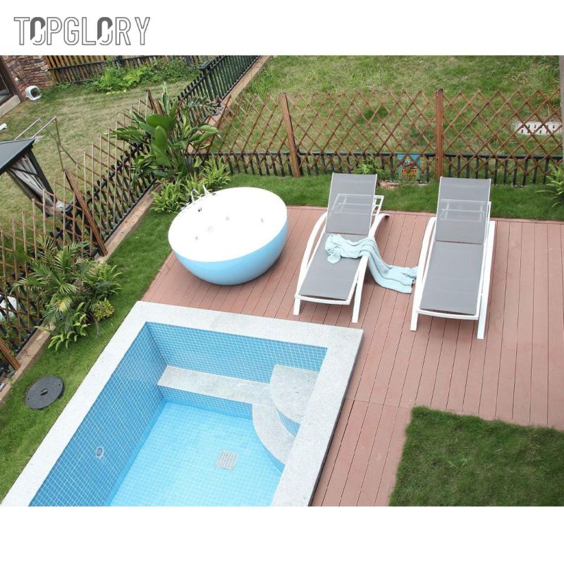 Swimming Pool Furniture Outdoor Aluminum Beach Upholstery Lounge Chaises Pool Chairs Sun Lounger