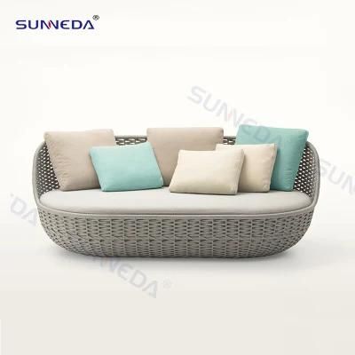 Modern Design Leisure Sofa Webbing Aluminum Frame Garden Furniture