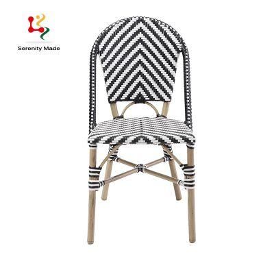 Manufacture Guangdong Location Black Wicker Rattan Outdoor Bar Chair