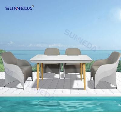 Modern Table Garden Furniture Outdoor Rectangle Style Table with Chairs Set