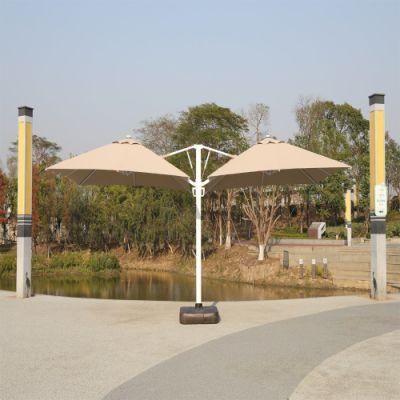 High Quality New Design Luxury Garden Shade Iron Frame Single Top Double Hydraulic Umbrella