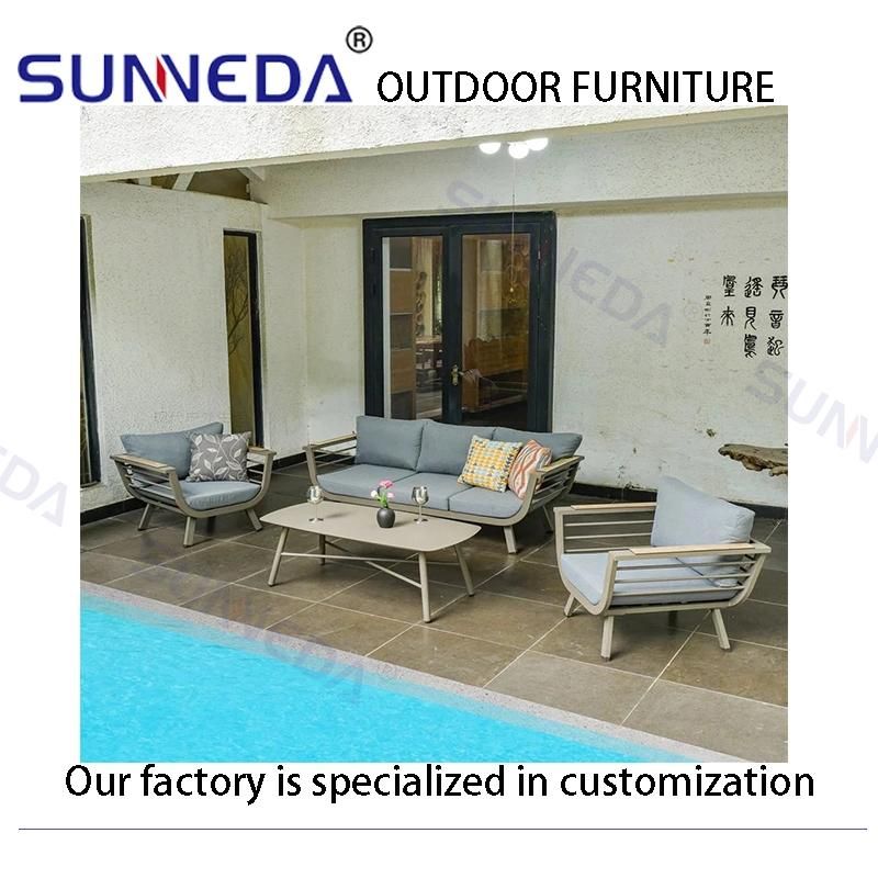 Deluxe Outdoor Modern Leisure Aluminum Sectional Garden Sofa Furniture