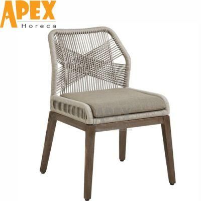 Olive Rope Woven Seat Outdoor Garden Restaurant Aluminum Chair Wholesale