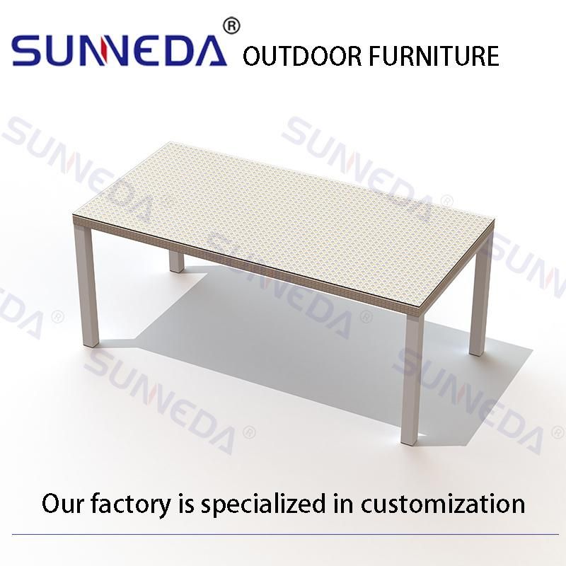 Luxury Garden Patio Furniture Aluminum Rope Cafe Outdoor Coffee Table Set